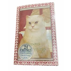 Set of 24 SEALED NIP Lynn Hollyn Vintage 1982 Country Cat Christmas Postcards